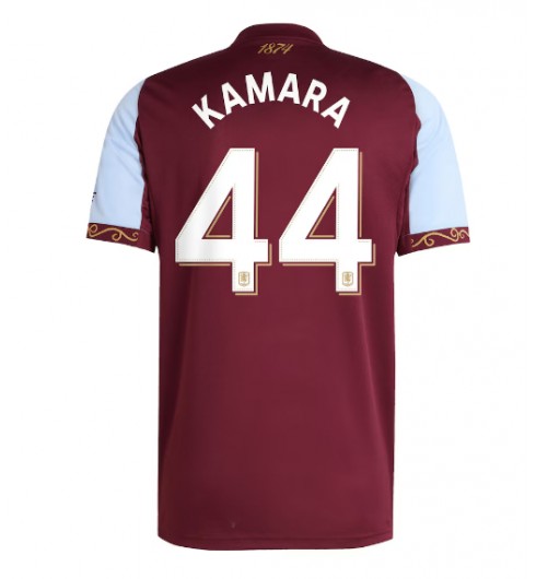 Moške Nogometnih dresov Aston Villa Boubacar Kamara #44 Domači 2025-26 Kratki rokavi Moške Nogometnih dresov Aston Villa Boubacar Kamara #44 Domači 2025-26 Kratki rokavi